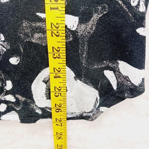 Tunic T-Shirt Size S Black White Daisy Artsy Whimsycore Minimal Soft Grunge Goth - Picture 3 of 10